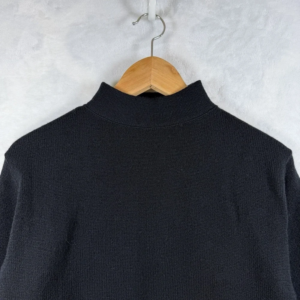 Vintage US Military Wool Mock Neck Sweater Mens Medium Navy Blue Gob Mechanic